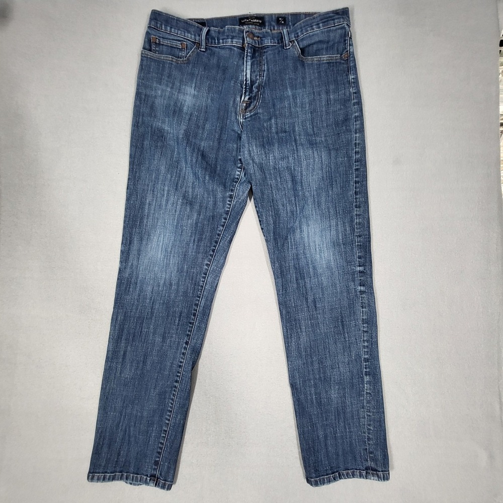 Lucky Brand Jeans Men's 38x24 Blue Cotton Denim 221 Straight Medium Wash Casual